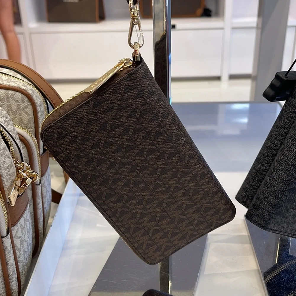 Michael Kors MK Signature Large Flat Multi-Function Phone Case Wallet Wristlet